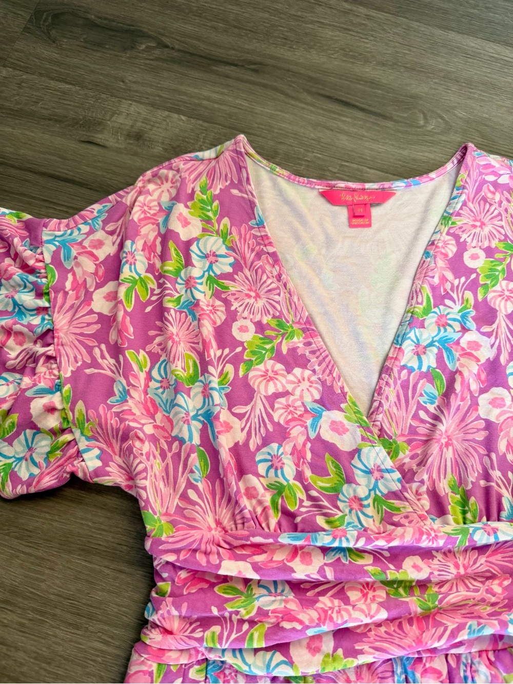 Lilly Pulitzer Pink Multi Floral Scoop Neck Dress SIZE: M - Picture 8 of 14